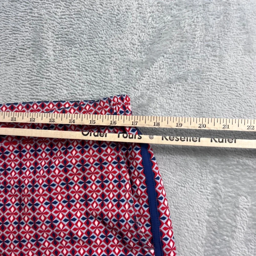 Fair Harbor Mens Swim Trunks Size 33 Red Blue Geometric Diamond Print Shorts